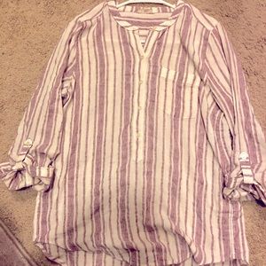 Maroon and white button down